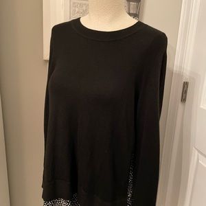 Loft sweater with polka dot blouse medium